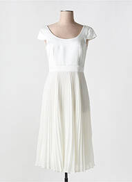 Robe mi-longue fermeture zippée au dos manches courtes blanc CARLA RUIZ femme
