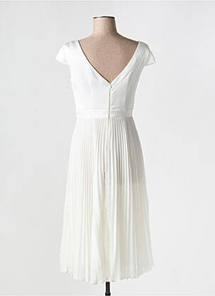 Robe mi-longue manches courtes manches courtes blanc CARLA RUIZ femme