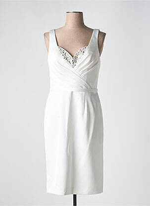 Robe mi-longue sans manche sans manche blanc FASHION NEW YORK femme