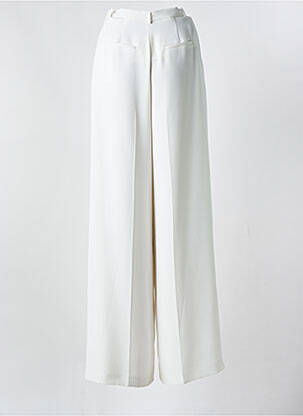 Pantalon flare fermeture zippée sous rabat boutonné blanc PRONOVIAS femme