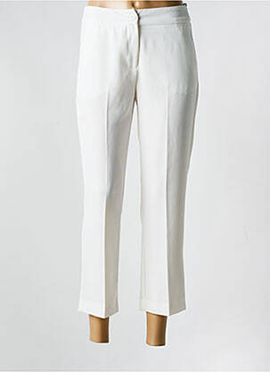 Pantalon 7/8 fermeture zippée sous rabat avec crochet blanc EDAS femme