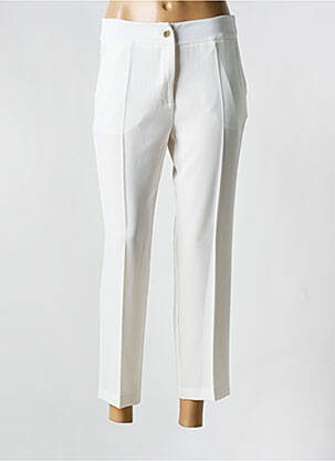 Pantalon 7/8 fermeture zippée sous rabat boutonné blanc EDAS femme