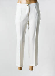 Pantalon 7/8 fermeture zippée sous rabat boutonné blanc EDAS femme