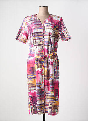 Robe mi-longue rose GUY DUBOUIS pour femme