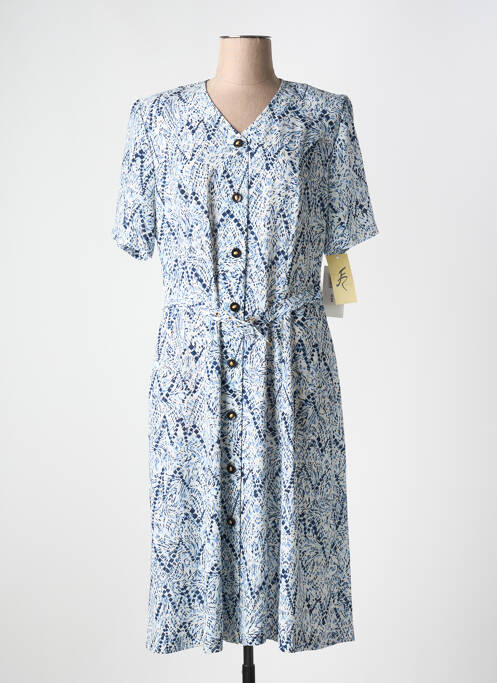 Robe mi-longue bleu FRANCE RIVOIRE pour femme
