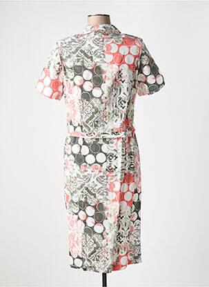 Robe mi-longue imprimé fantaisie manches courtes gris GUY DUBOUIS femme