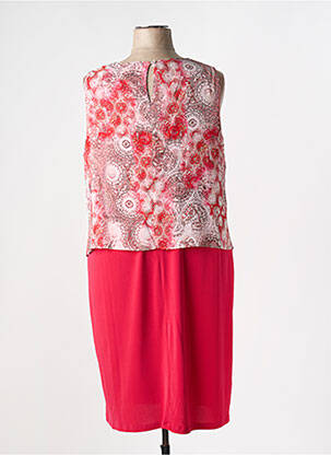 Robe mi-longue imprimé fantaisie sans manche rouge IMPULSION femme