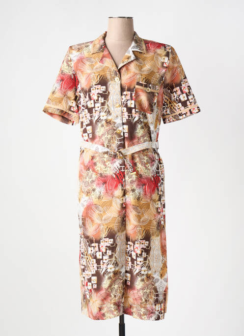 Robe mi-longue marron GUY DUBOUIS pour femme