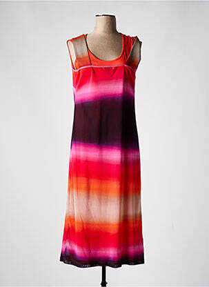 Robe mi-longue sans manche sans manche orange MERI & ESCA femme