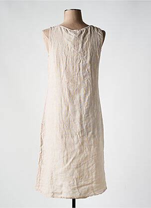 Robe mi-longue sans manche sans manche beige COULEURS DU TEMPS femme