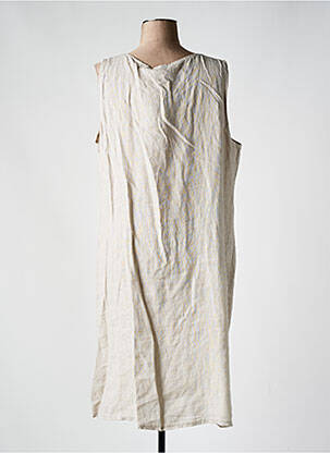 Robe mi-longue sans manche sans manche gris COULEURS DU TEMPS femme