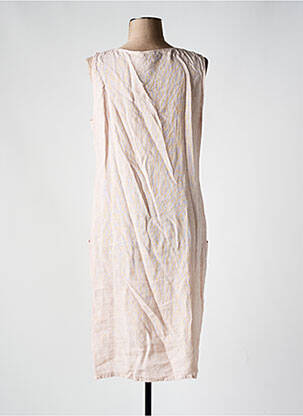 Robe mi-longue sans manche sans manche rose COULEURS DU TEMPS femme
