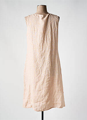 Robe mi-longue sans manche sans manche orange COULEURS DU TEMPS femme