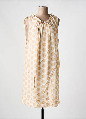 Robe mi-longue sans manche sans manche beige COULEURS DU TEMPS femme