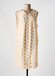 Robe mi-longue sans manche sans manche beige COULEURS DU TEMPS femme