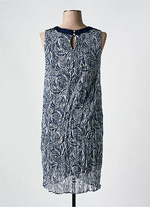 Robe mi-longue coupe fluide sans manche bleu IMPULSION femme