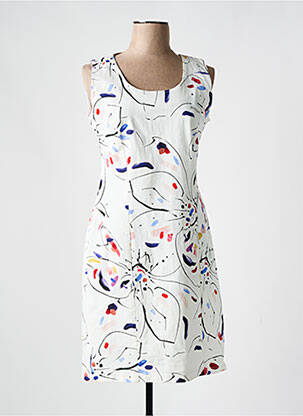 Robe mi-longue imprimé fantaisie sans manche blanc MERI & ESCA femme