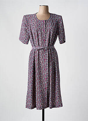 Robe mi-longue coupe fluide manches courtes rouge GUY DUBOUIS femme