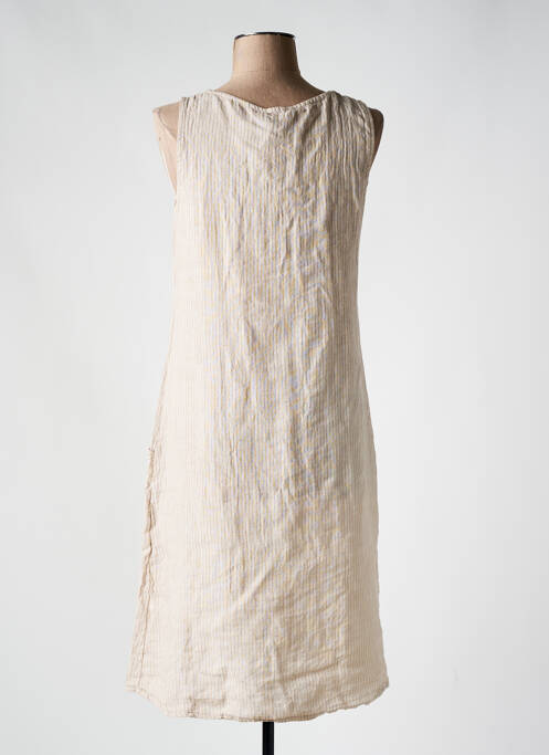 Robe mi-longue beige COULEURS DU TEMPS femme