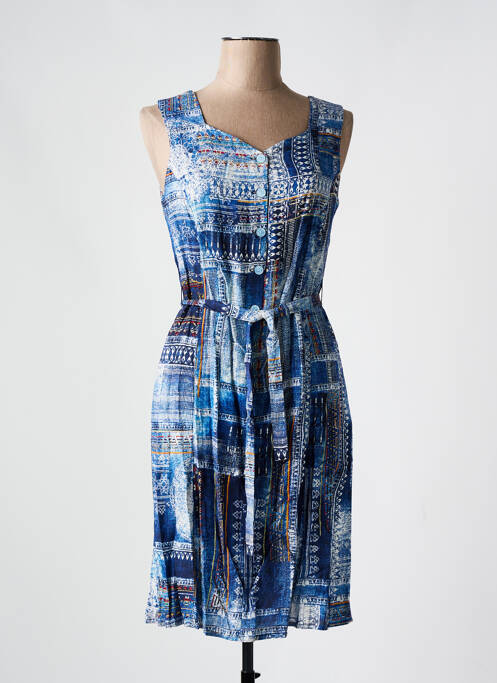 Robe mi-longue bleu GUY DUBOUIS pour femme