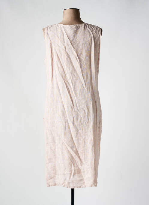 Robe mi-longue rose COULEURS DU TEMPS pour femme