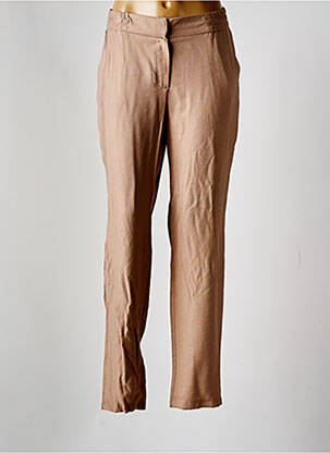 Pantalon droit tissage popeline taille normale marron MERI & ESCA femme