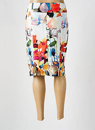 Jupe mi-longue taille normale blanc GUY DUBOUIS femme