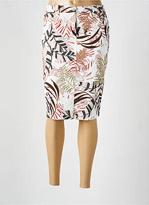 Jupe mi-longue coupe droite blanc GUY DUBOUIS femme
