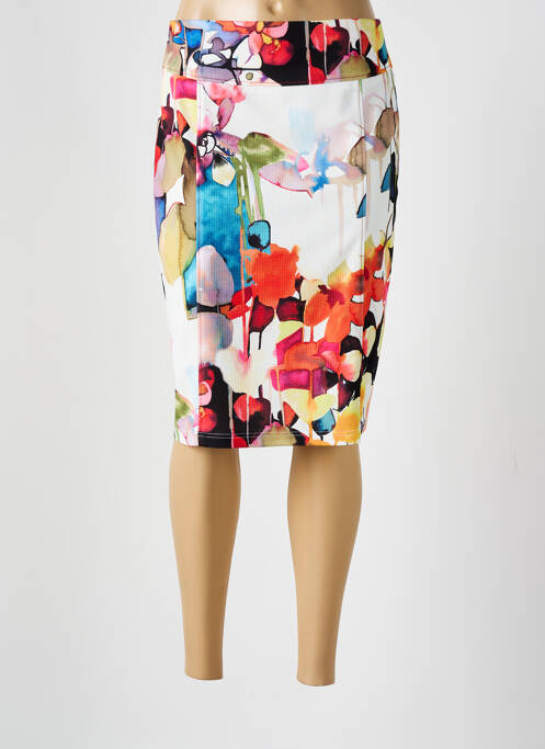 Jupe mi-longue blanc GUY DUBOUIS pour femme