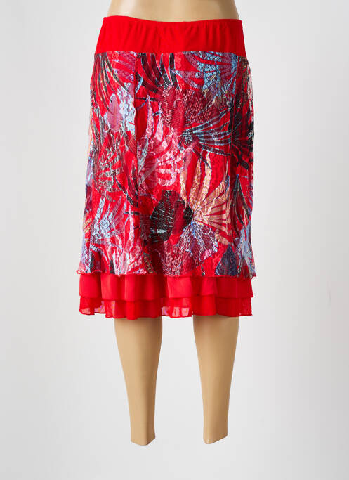 Jupe mi-longue rouge GUY DUBOUIS pour femme