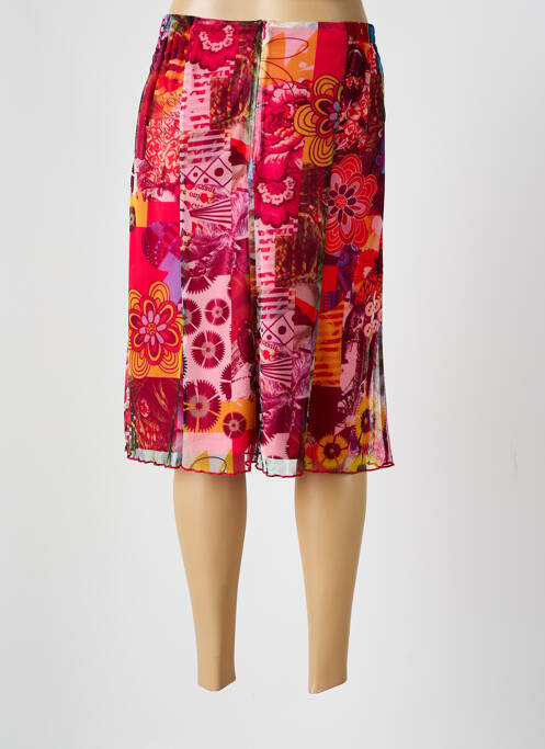 Jupe mi-longue rouge GUY DUBOUIS pour femme