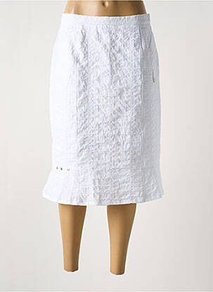 Jupe mi-longue coupe droite blanc FRANCE RIVOIRE femme