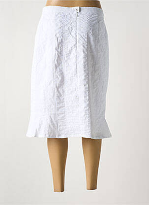 Jupe mi-longue coupe droite blanc FRANCE RIVOIRE femme