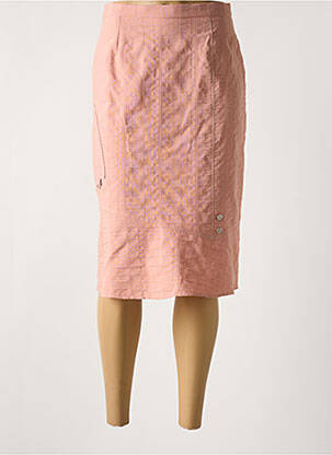 Jupe mi-longue taille normale rose GUY DUBOUIS femme