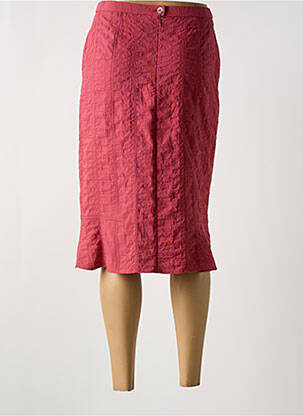 Jupe mi-longue coupe droite rose GUY DUBOUIS femme