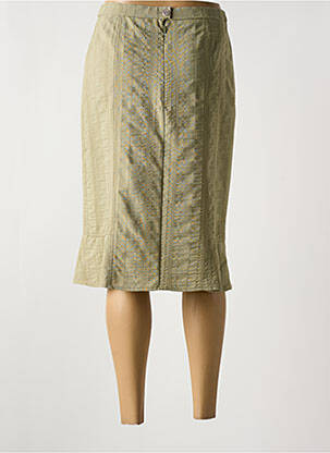 Jupe mi-longue stretch vert GUY DUBOUIS femme