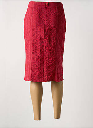 Jupe mi-longue coupe droite rouge GUY DUBOUIS femme