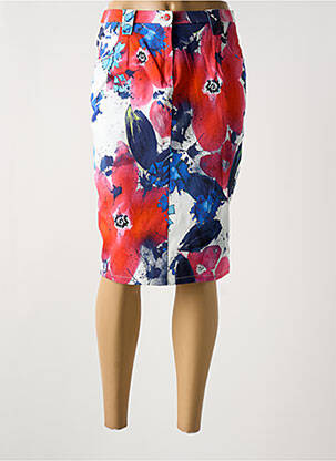 Jupe mi-longue coupe droite rouge GUY DUBOUIS femme