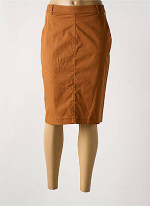Jupe mi-longue coupe droite marron GREGORY PAT femme