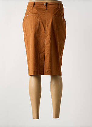 Jupe mi-longue coupe droite marron GREGORY PAT femme