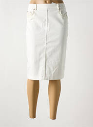 Jupe mi-longue coupe droite blanc GREGORY PAT femme