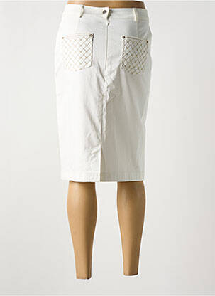 Jupe mi-longue coupe droite blanc GREGORY PAT femme