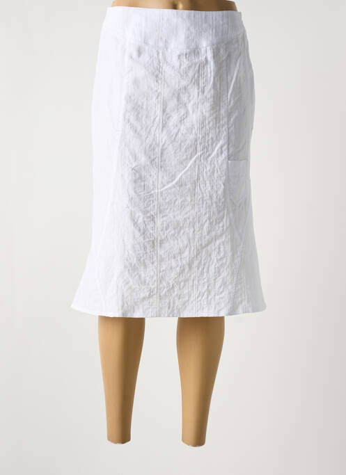 Jupe mi-longue blanc GUY DUBOUIS pour femme