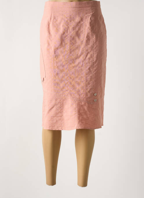 Jupe mi-longue rose GUY DUBOUIS pour femme