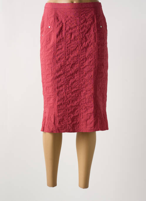Jupe mi-longue rose GUY DUBOUIS femme