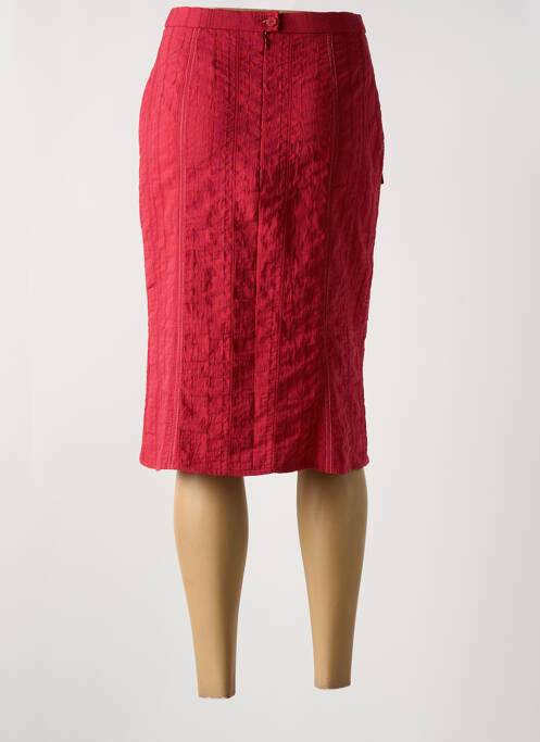 Jupe mi-longue rouge GUY DUBOUIS pour femme