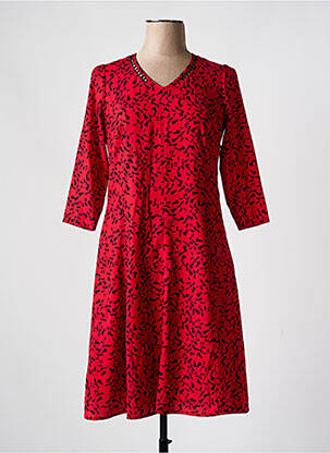 Robe mi-longue manches 3/4 manches 3/4 rouge MERI & ESCA femme