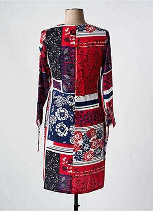 Robe courte fermeture zippée au dos manches longues rouge GREGORY PAT femme