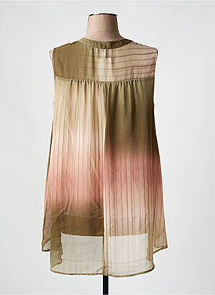Tunique sans manche tissage crêpe vert MERI & ESCA femme