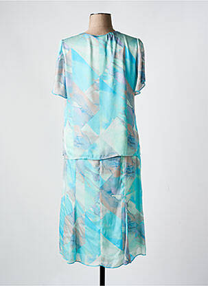Ensemble jupe manches courtes bleu GUY DUBOUIS femme